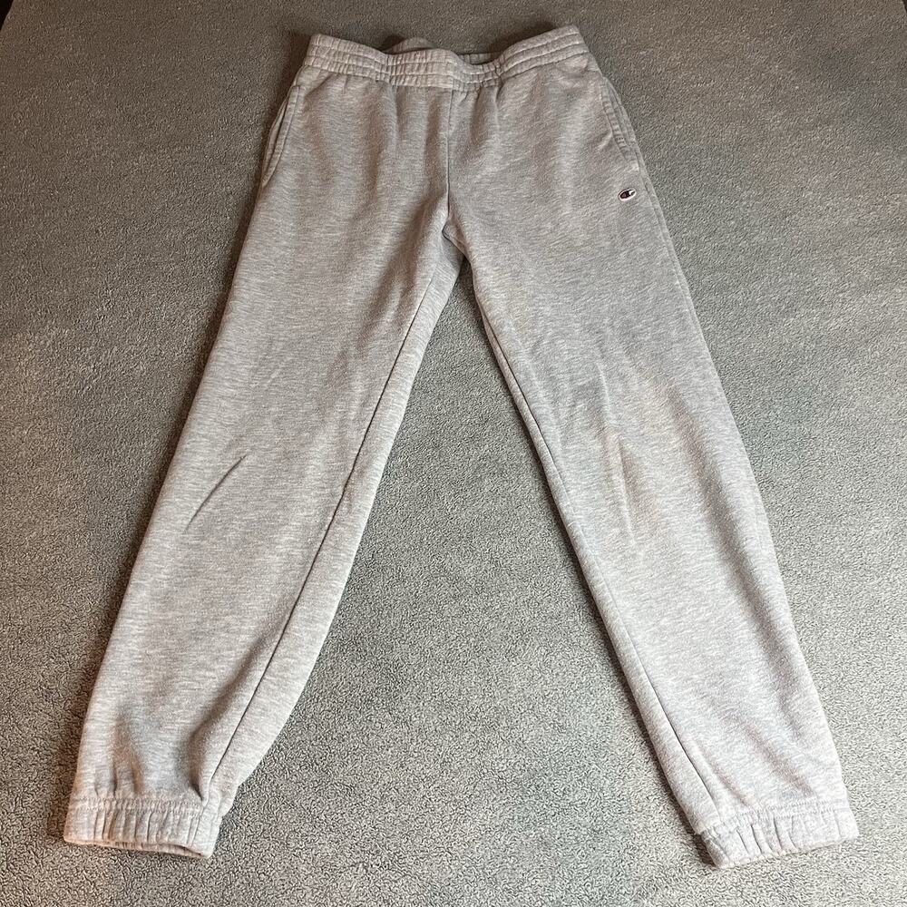 Champion Youth Large Gray Fleece Jogger Sweatpants Size L 10/12 Classic C. Logo